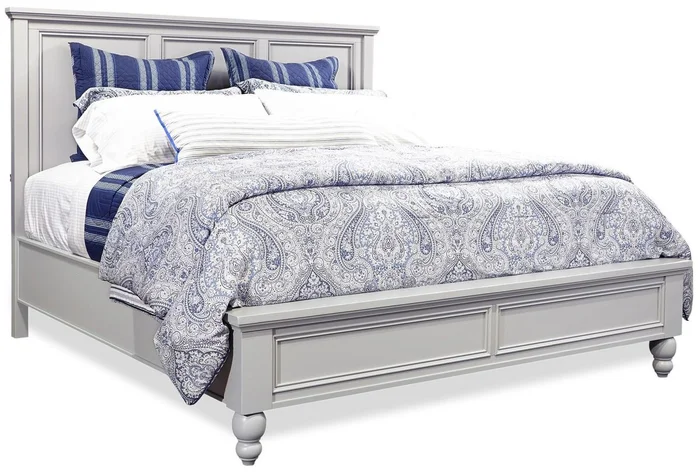 Aspenhome Cambridge Cal King Panel Bed in Grey EST SHIP TIME IS 2 WEEKS