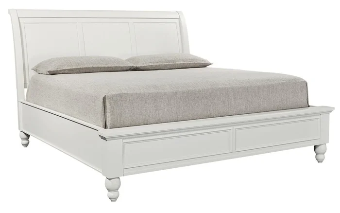 Aspenhome Cambridge Cal King Sleigh Bed in White EST SHIP TIME IS 2 WEEKS