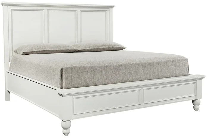Aspenhome Cambridge Queen Panel Bed in White EST SHIP TIME IS 2 WEEKS
