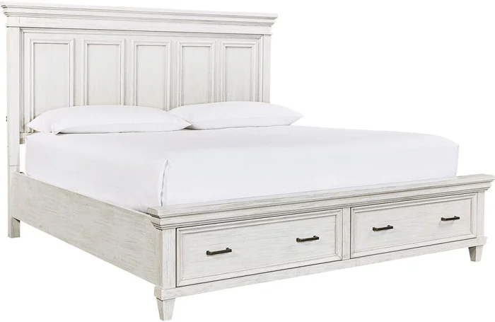 Aspenhome Caraway Cal King Storage Bed in Aged Ivory EST SHIP TIME IS 2 WEEKS