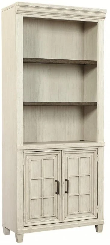 Aspenhome Caraway Door Bookcase in Aged Ivory EST SHIP TIME IS 2 WEEKS