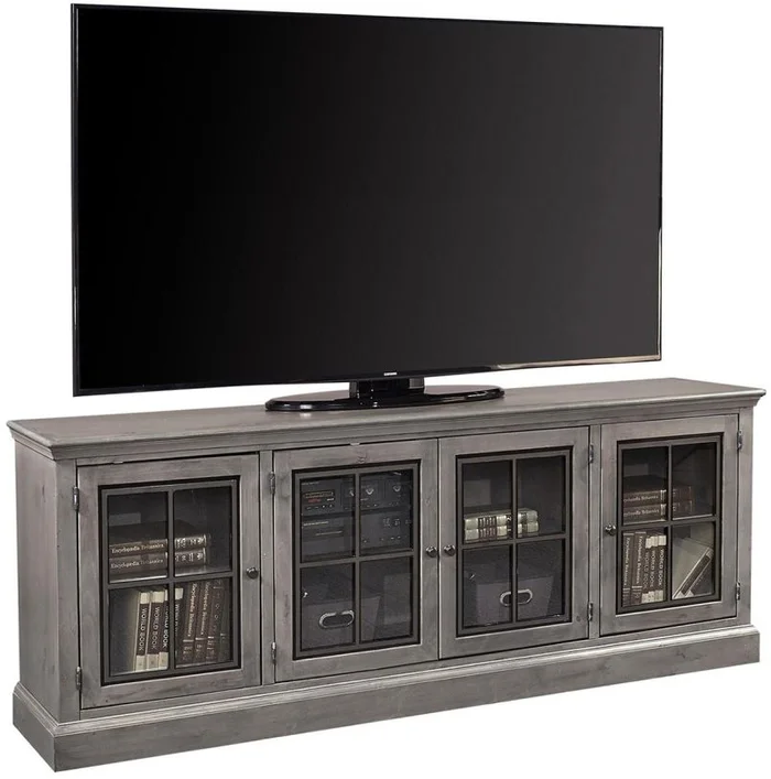 Aspenhome Churchill 84″ Console with 4 Doors in Smokey Grey DR1260-GRY