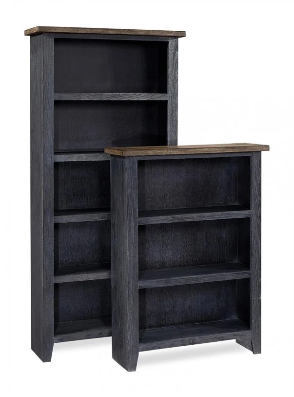 Aspenhome Eastport 60″ Bookcase with 3 Fixed Shelves in Drifted Black WME3460-DBK