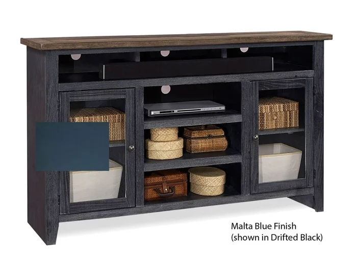 Aspenhome Eastport 65″ Highboy Console w/ 2 Doors in Malta Blue ME1244-MBL