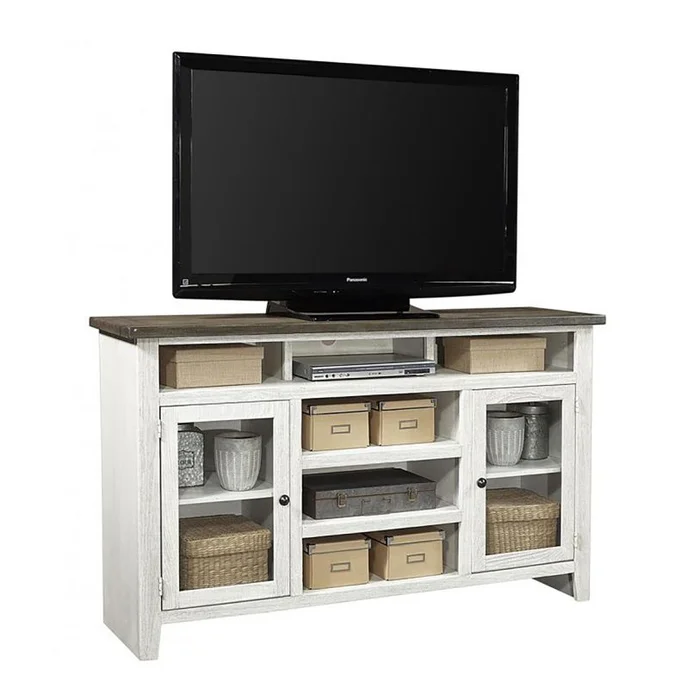 Aspenhome Eastport 65″ Highboy Console with 2 Doors in Drifted White WME1244-DWT