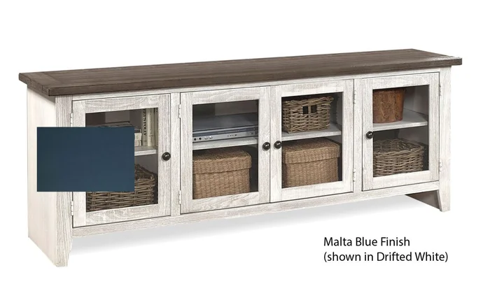 Aspenhome Eastport 74″ Console w/ 4 Doors in Malta Blue ME1250-MBL