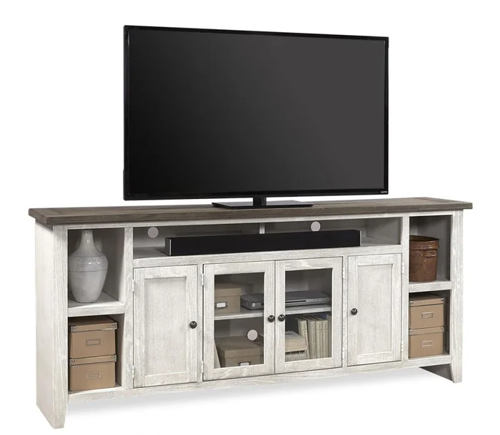 Aspenhome Eastport 84″ Console with 4 Doors in Drifted White WME1036-DWT