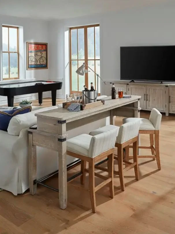 Aspenhome Foundry Console Bar Table in Weathered Stone I349-9150-WST