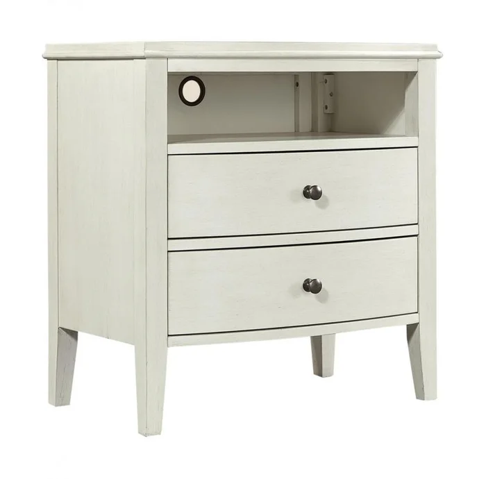 Aspenhome Furniture Charlotte 2 Drawer Nightstand in White I218-450-WHT EST SHIP TIME IS 2 WEEKS