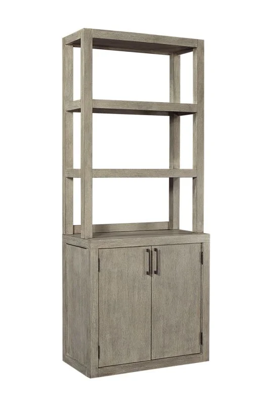 Aspenhome Furniture Platinum Door Bookcase in Gray Linen I251-332-1 EST SHIP TIME IS 2 WEEKS