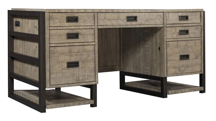 Aspenhome Grayson 66″ Executive Desk in Cinder Grey I215-303