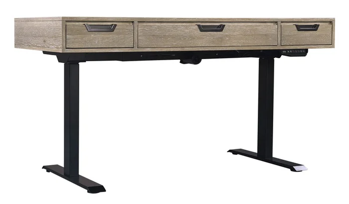 Aspenhome Harper Point 60″ Adjustable Lift Top Desk in Bleached Khaki