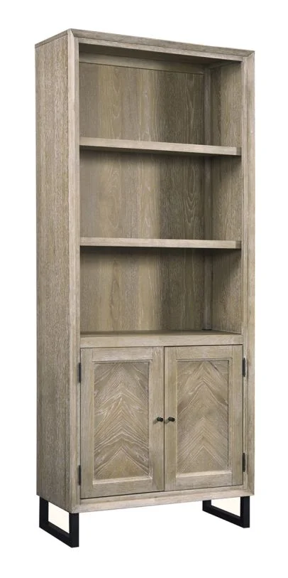 Aspenhome Harper Point Door Bookcase in Bleached Khaki IHP-332-KHA