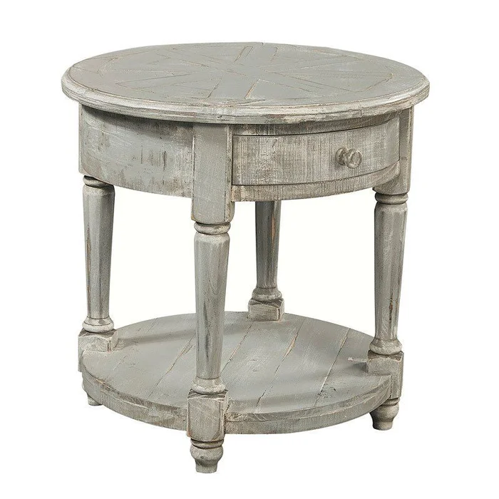 Aspenhome Hinsdale Round End Table in Greywood I250-9141-GWD