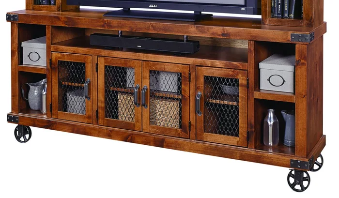 Aspenhome Industrial 84″ Console in Fruitwood DN1036-FRT EST SHIP TIME IS 2 WEEKS