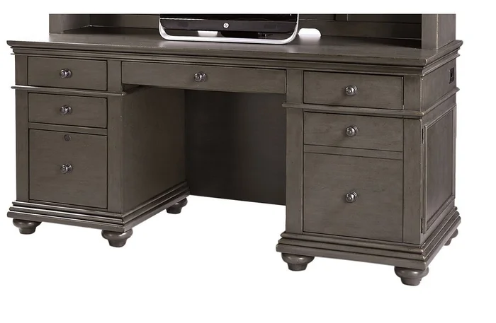 Aspenhome Oxford 66″ Credenza Desk in Peppercorn I07-316-PEP EST SHIP TIME IS 2 WEEKS