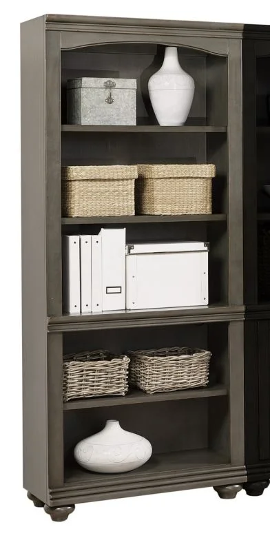 Aspenhome Oxford Open Bookcase in Peppercorn I07-333-PEP EST SHIP TIME IS 2 WEEKS