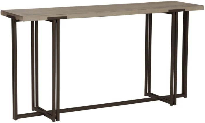 Aspenhome Zander Sofa Table with Dual Metal Base in Ancient Stone I310-9151-STO
