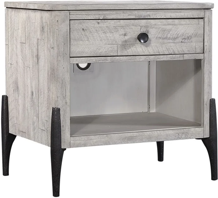 Aspenhome Zane 1 Drawer Nightstand in Parchment I256-451