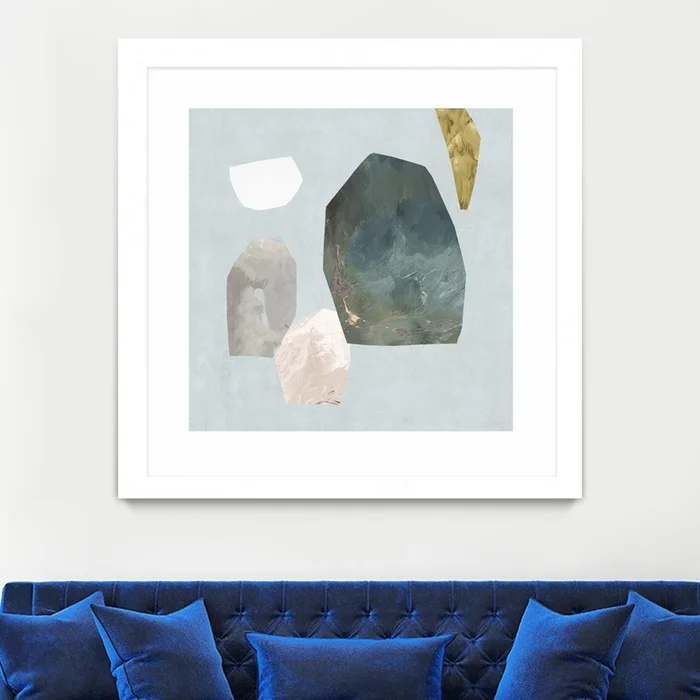 Assembly I Matted and Framed White 36×36 Wall Art|uvre dart murale encadre blanche et mate Assembly I 36×36 - Image 2