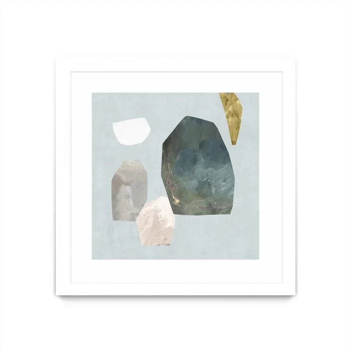 Assembly I Matted and Framed White 36×36 Wall Art|uvre dart murale encadre blanche et mate Assembly I 36×36