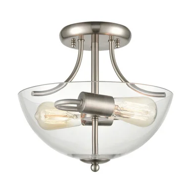 Astoria Two Light Semi Flush Mount in Brushed Nickel (45|CN280282)