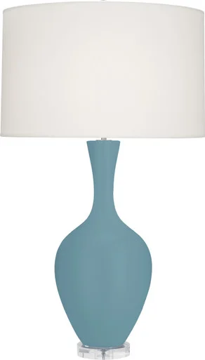 Audrey One Light Table Lamp in Matte Steel Blue Glazed Ceramic (165|MOB80)