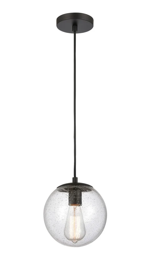 Auralume One Light Mini Pendant in Matte Black (405|608-BK-SDY)