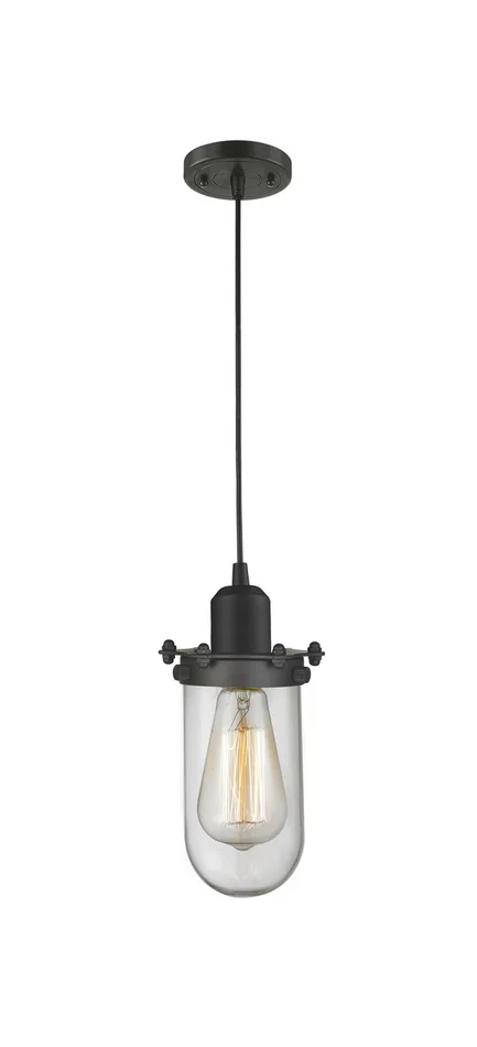 Austere One Light Mini Pendant in Oil Rubbed Bronze (405|900-1P-OB-CE231-OB-CL)