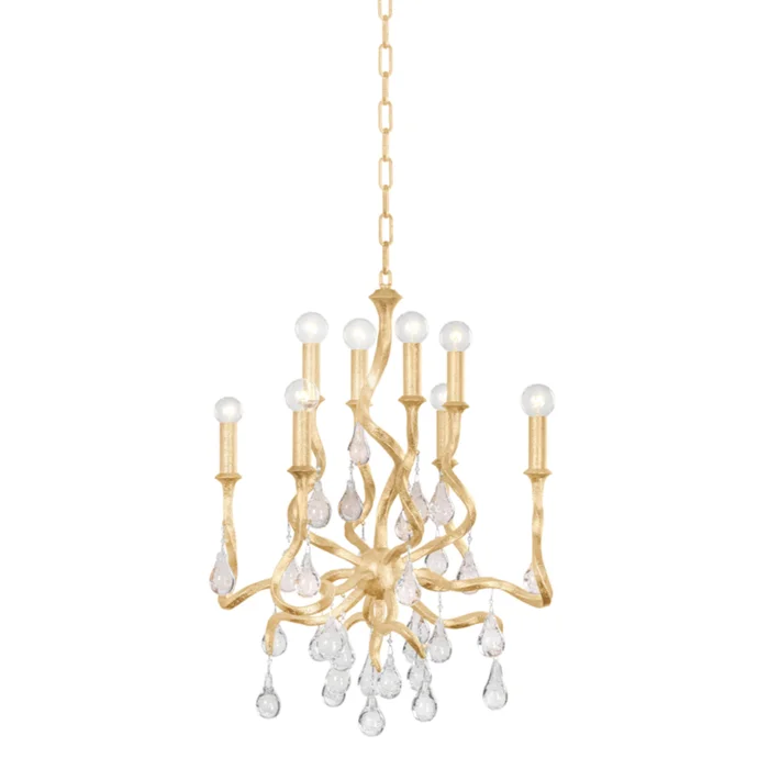 Aveline 8-Light Chandelier in Gold Leaf 22L x 22W x 27.25H