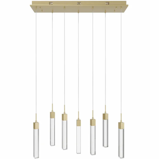 Avenue Lighting HF1900-7-GL-BB-C The Original Glacier Modern Brushed Brass LED Multi Ceiling Pendant Light