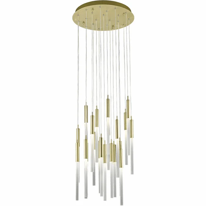 Avenue Lighting HF2021-FR-BB Main St. Modern Brushed Brass Halogen Multi Pendant Lighting Fixture