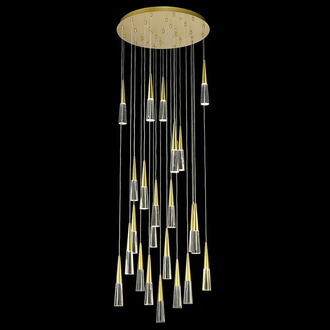 Avenue Lighting HF7725-BB Encino Contemporary Brushed Brass LED Multi Hanging Light Fixture