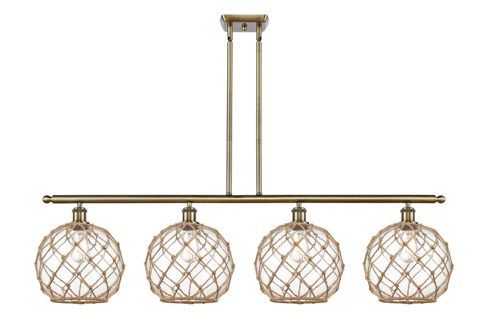 Ballston Four Light Island Pendant in Antique Brass (405|516-4I-AB-G122-10RB)