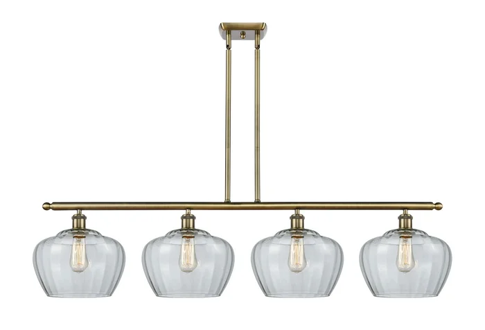Ballston Four Light Island Pendant in Antique Brass (405|516-4I-AB-G92-L)