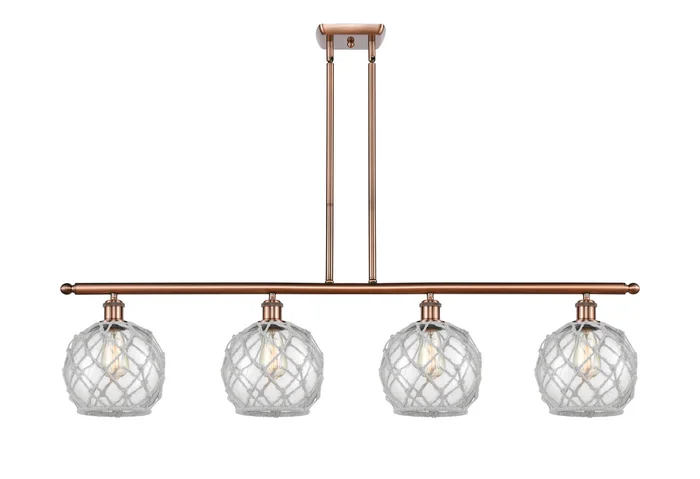 Ballston Four Light Island Pendant in Antique Copper (405|516-4I-AC-G122-8RW)