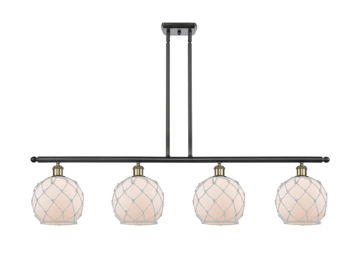 Ballston Four Light Island Pendant in Black Antique Brass (405|516-4I-BAB-G121-8RW)