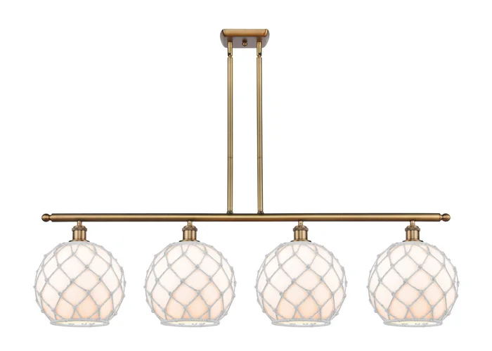 Ballston Four Light Island Pendant in Brushed Brass (405|516-4I-BB-G121-10RW)