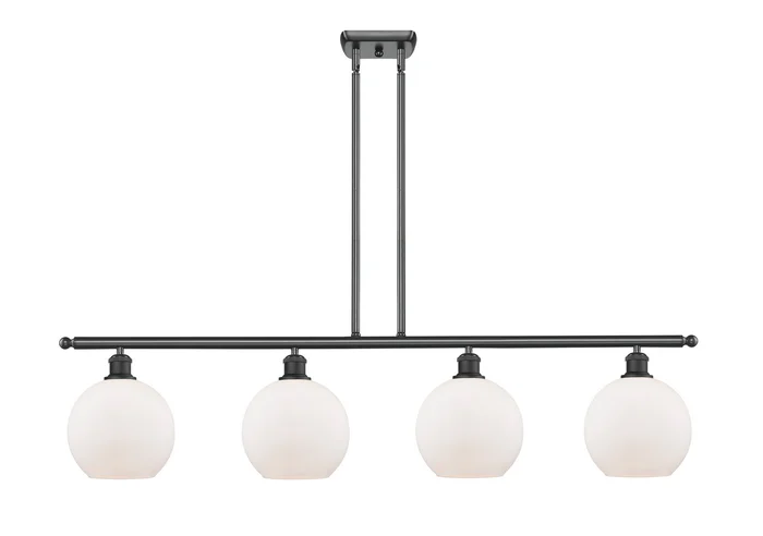 Ballston Four Light Island Pendant in Matte Black (405|516-4I-BK-G121-8)