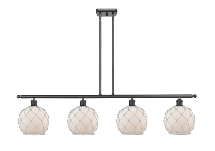 Ballston Four Light Island Pendant in Matte Black (405|516-4I-BK-G121-8RW)