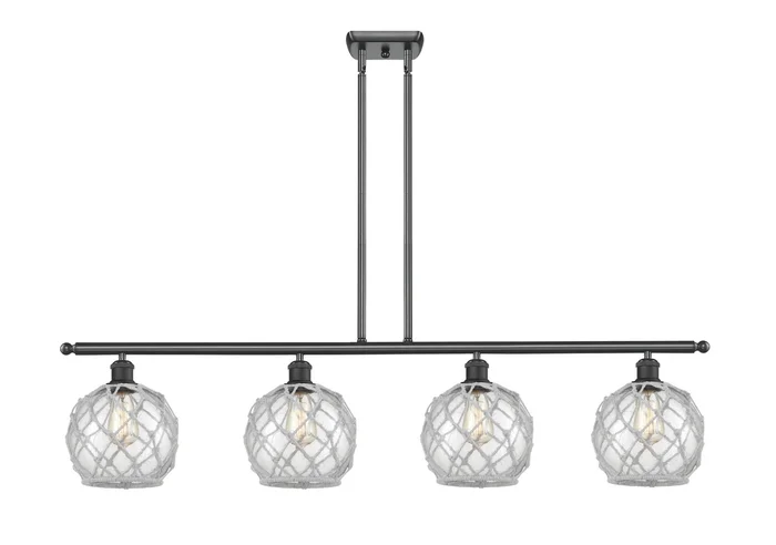 Ballston Four Light Island Pendant in Matte Black (405|516-4I-BK-G122-8RW)