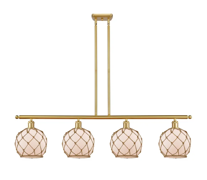 Ballston Four Light Island Pendant in Satin Gold (405|516-4I-SG-G121-8RB)