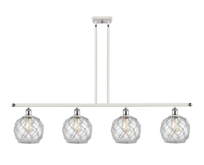 Ballston Four Light Island Pendant in White Polished Chrome (405|516-4I-WPC-G122-8RW)