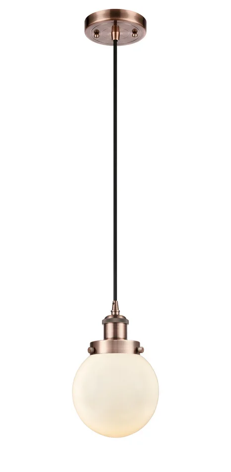 Ballston Urban LED Mini Pendant in Antique Copper (405|916-1P-AC-G201-6-LED)