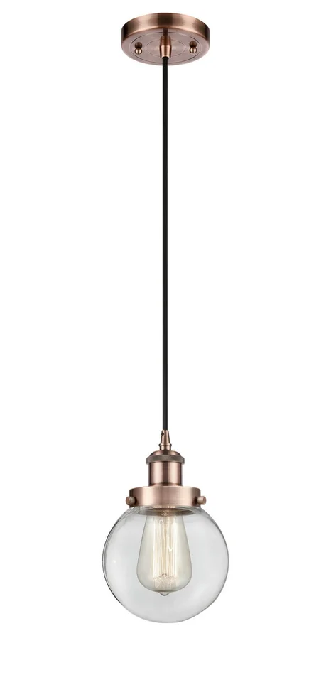 Ballston Urban LED Mini Pendant in Antique Copper (405|916-1P-AC-G202-6-LED)