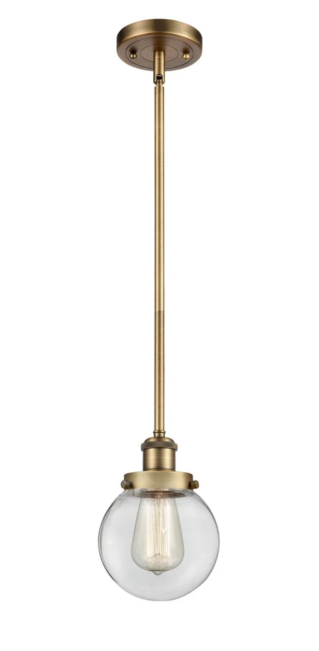 Ballston Urban LED Mini Pendant in Brushed Brass (405|916-1S-BB-G202-6-LED)
