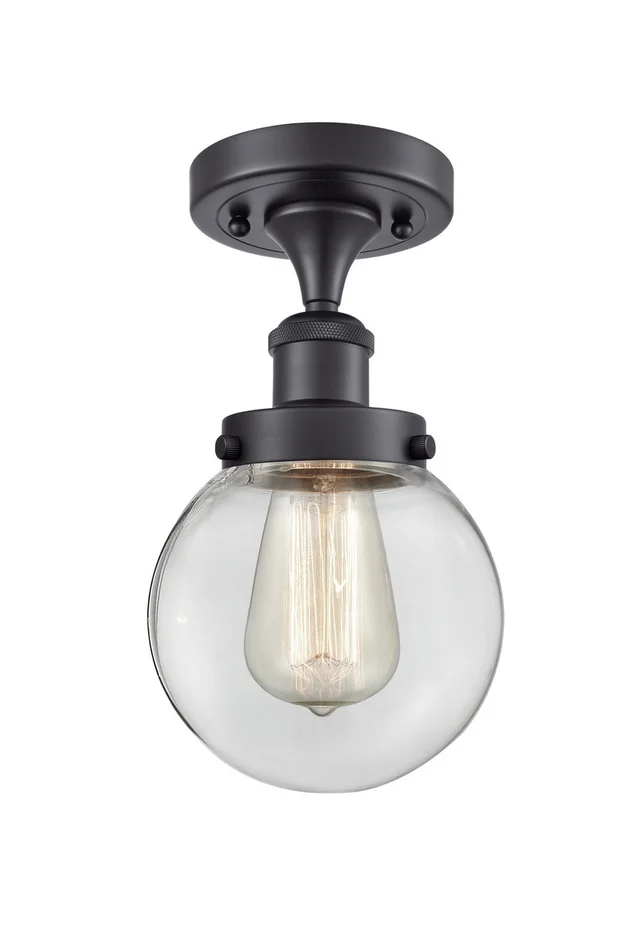 Ballston Urban LED Semi-Flush Mount in Matte Black (405|916-1C-BK-G202-6-LED)