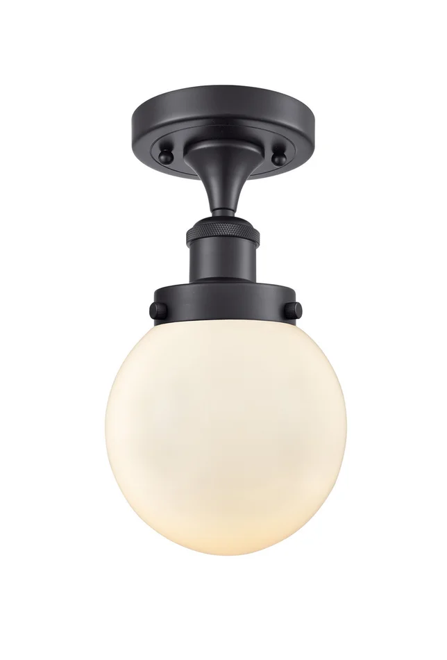 Ballston Urban One Light Semi-Flush Mount in Matte Black (405|916-1C-BK-G201-6)