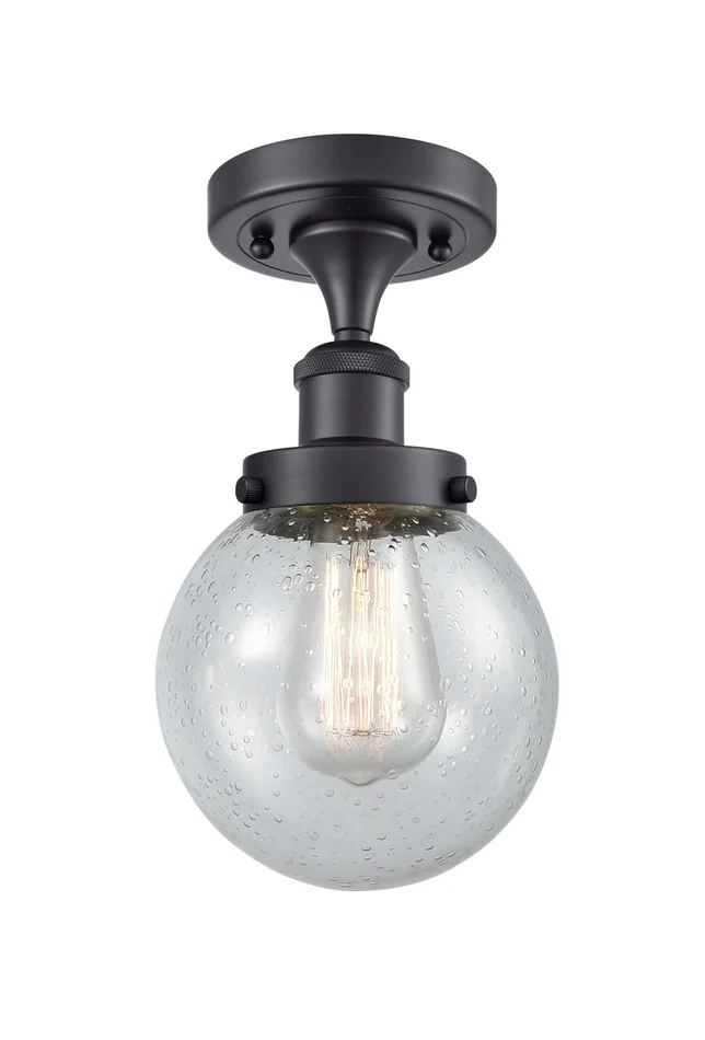 Ballston Urban One Light Semi-Flush Mount in Matte Black (405|916-1C-BK-G204-6)