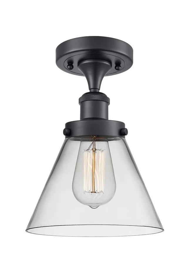Ballston Urban One Light Semi-Flush Mount in Matte Black (405|916-1C-BK-G42)